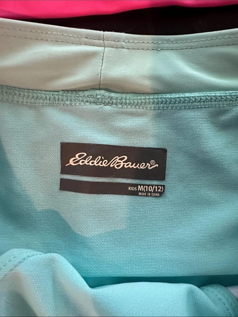 Eddie Bauer Girls' reversible Pink & Mint Striped 4-Piece Swim Set